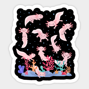 Axolotl Fish Ocean Walking Underwater White-Axolotl Lizard Sticker